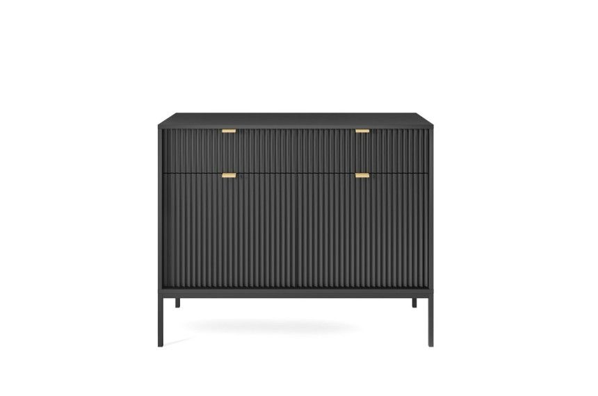 Комод Perfect Home Нова / Nova 2-дверний з 2 шухлядами і чорними ніжками KSZ104 Чорний