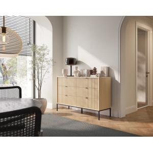 Комод Perfect Home Нова / Nova з 3 шухлядами і чорними ніжками NKS154 Дуб віченца
