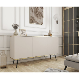 Комод Perfect Home Оро / Oro 3-дверний з чорними ніжками K160 Бежевий