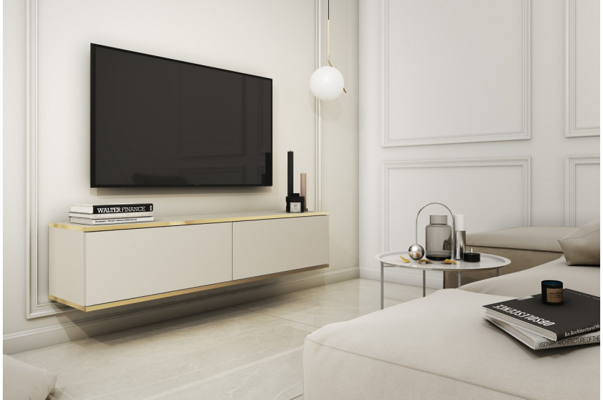 Тумба під телевізор навісна Perfect Home Оро / Oro 2-дверна RTV135 Бежевий