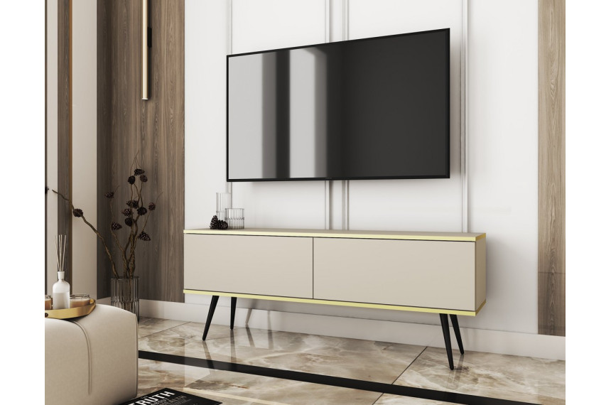 Тумба під телевізор Perfect Home Оро / Oro 2-дверна з чорними ніжками RTV135 Бежевий