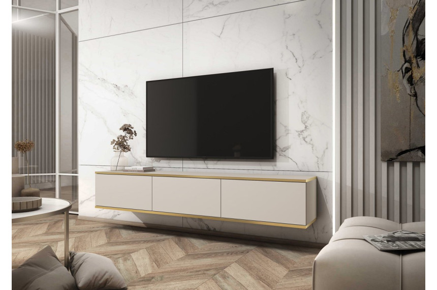 Тумба під телевізор навісна Perfect Home Оро / Oro 3-дверна RTV175 Бежевий