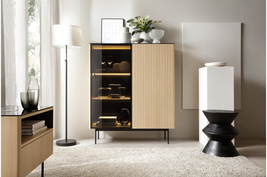 Вітрина низька з підсвіткою Perfect Home Орта / Orta WT107 2-дверна Дуб віченца