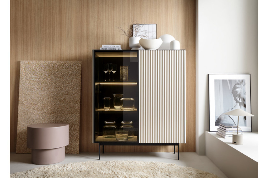 Вітрина низька з підсвіткою Perfect Home Орта / Orta WT107 2-дверна Кашемір