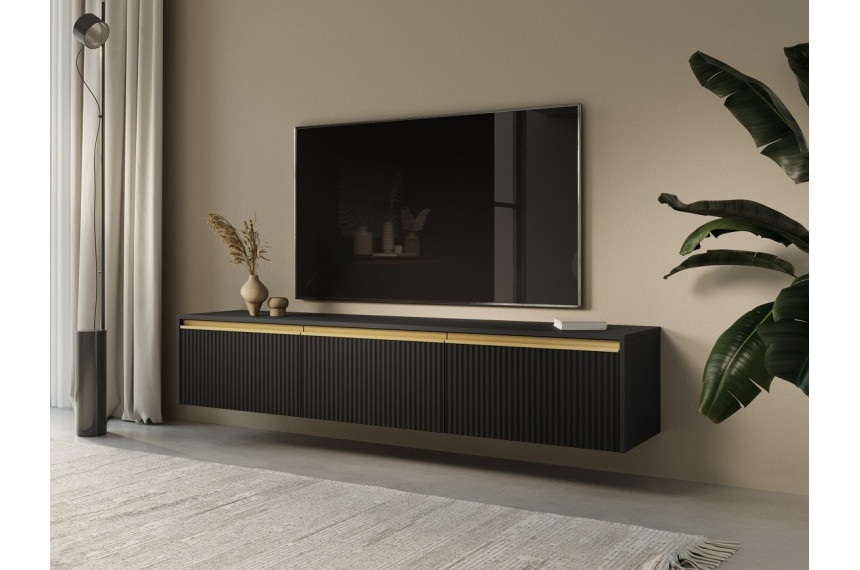 Тумба під ТВ Perfect Home Роял / Royal RTV180 3-дверна Чорний