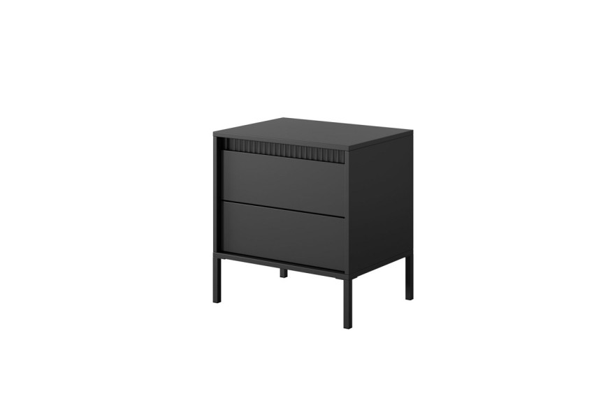 Тумба приліжкова Perfect Home Сенсо / Senso 2S/53 з 2 шухлядами Чорний