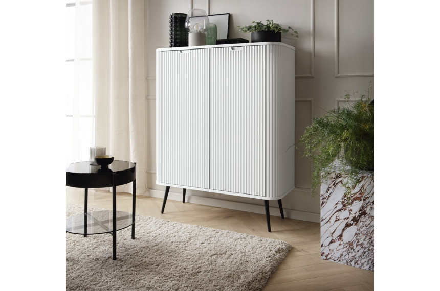 Комод Perfect Home Зова / Zova 2-дверний з чорними ніжками K103 Білий
